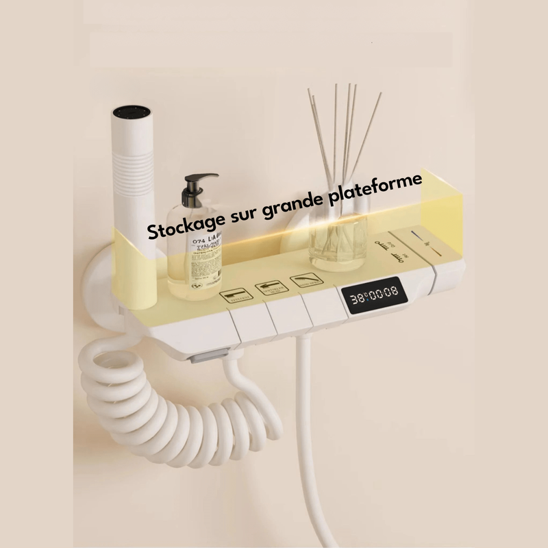 Colonne de Douche Thermostatique Blanche LED – Affichage Température, Jets Pressurisés & Système Douche Pluie avec Mélangeur Eau Chaude/Froide et Robinet thermostatique en Laiton