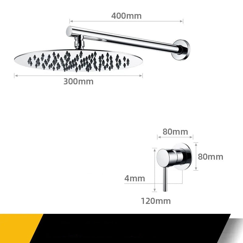 Colonne de Douche Encastrable Noire Minimaliste – Monocommande Ergonomique & Cartouche Sedal 40MM avec Ciel De Douche 20/25/30cm et Mélangeur