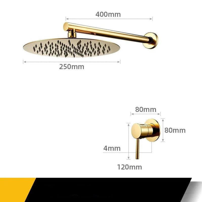 Colonne de Douche Encastrable Noire Minimaliste – Monocommande Ergonomique & Cartouche Sedal 40MM avec Ciel De Douche 20/25/30cm et Mélangeur